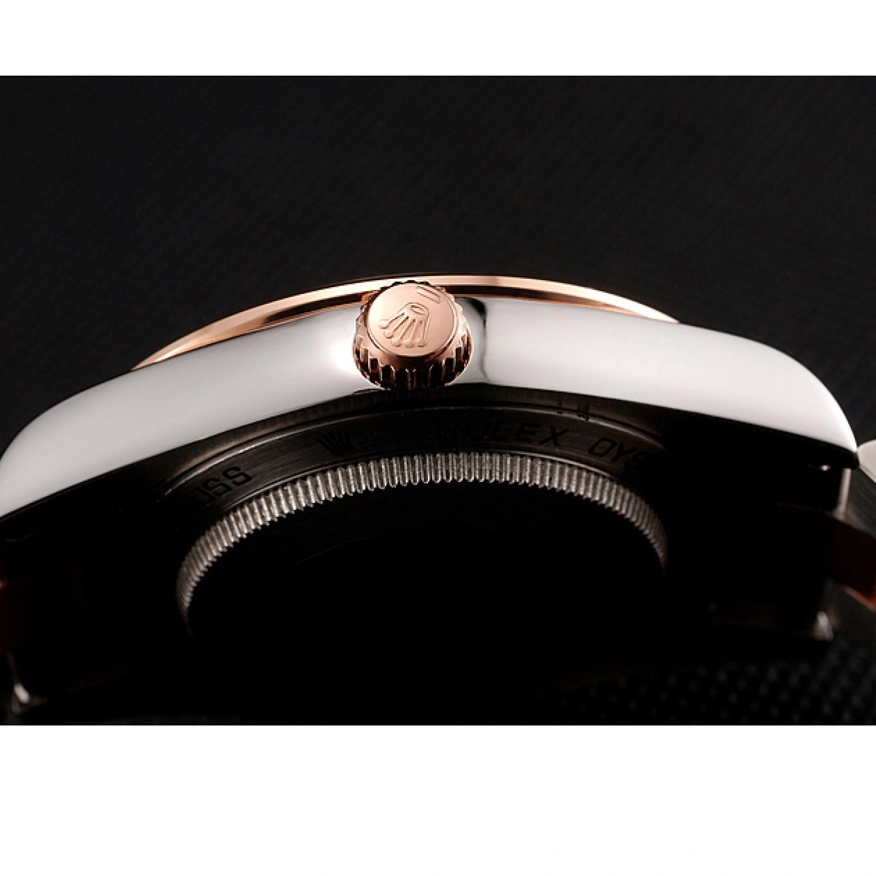 Aaa fake watches Rolex Bracelet Swiss Staineless Dial Rose Black Diamonds Rubies Steel And 1454106 Gold Day-Date And 1029